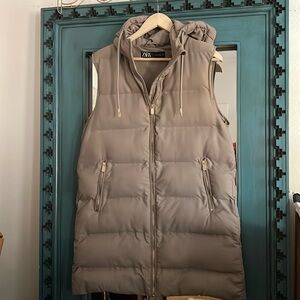 Zara long Puff Vest
